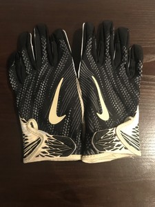 gold nike football gloves