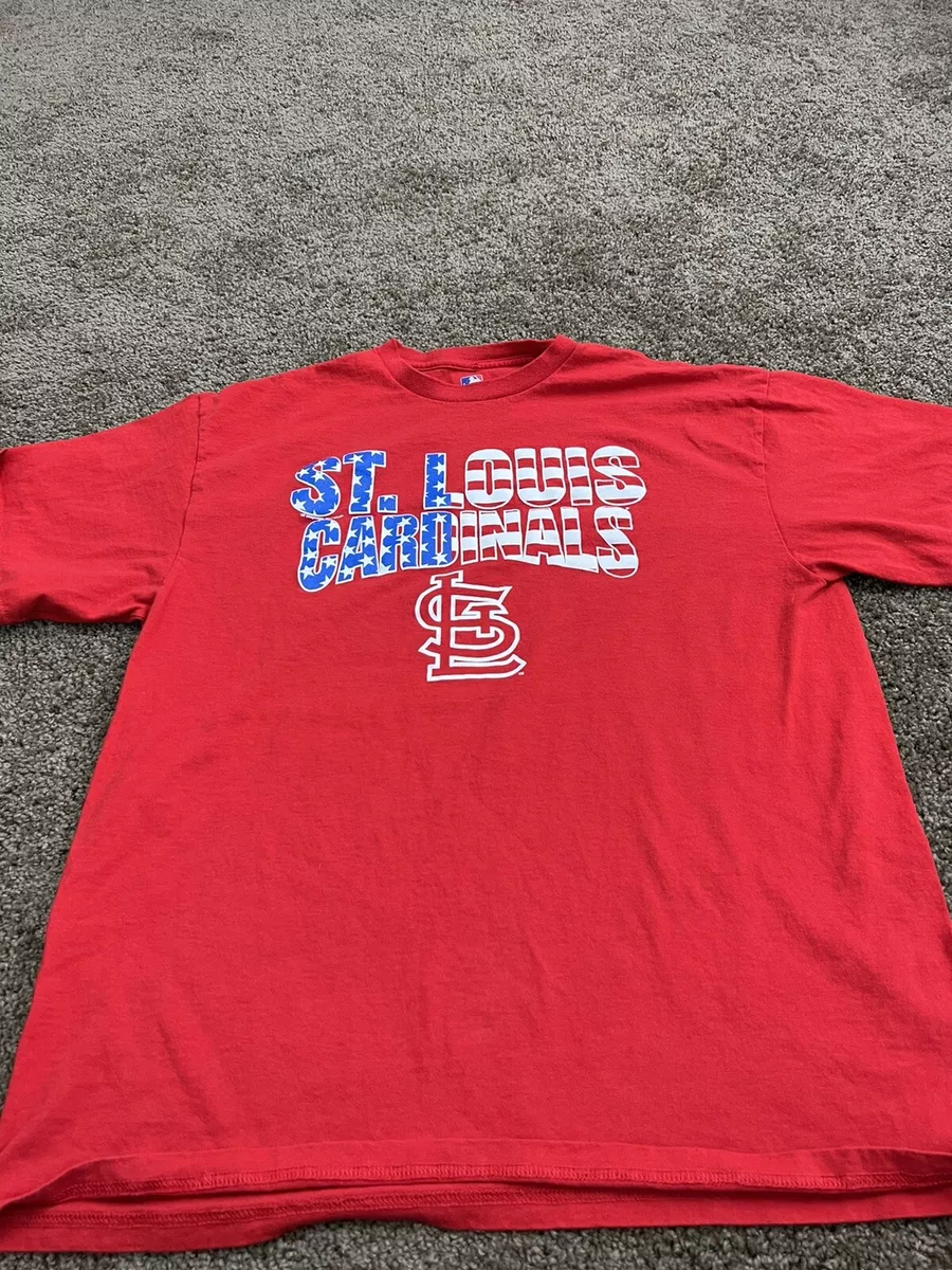 St. Louis Cardinals T-Shirt Mens Sz XL American Flag MLB Genuine Red USA