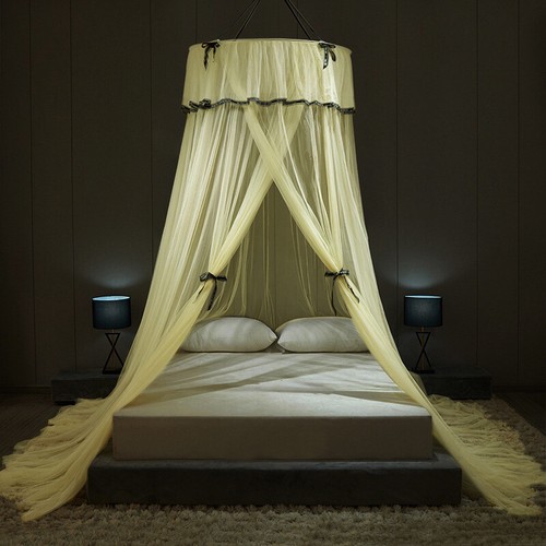 Large Round Dome Mosquito Net Hanging Bed Curtain Canopy Lux Princess Net Tent - Picture 15 of 17