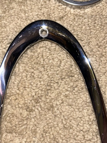 1955 Chevrolet BelAir Chrome Taillight Bezels Pair 5945612-7 - Picture 9 of 22