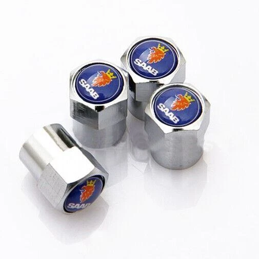 Tapones antipolvo para válvula de rueda SAAB plateados. 9-3 9-5 Turbo 99 900 Scania 9-4X etc Foto 3 de 4