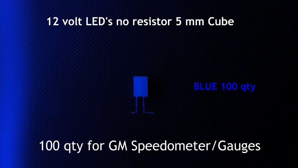 LED azules de 12 voltios 5 mm con resistencia para panel de instrumentos GM 100 ct Foto 2 de 4