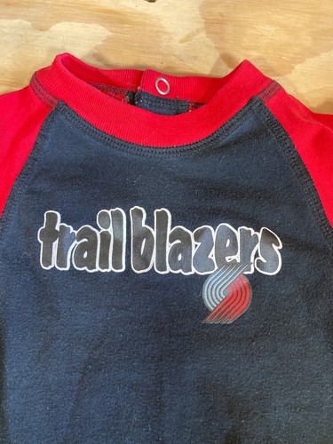 Portland Trail Blazers Baby One Piece - Toddler 0-3 - Adidas - Shirt - 3 Snaps - Picture 4 of 7