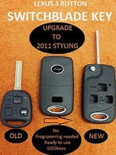 BLADE CUT by PHOTO..FLIP REMOTE FOB KEY/SHELLS for LEXUS to REPAIR KEYLESS ENTRY