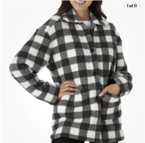 Lee Women’s Gray Fleece Button Down Long Sleeve Chore Jacket Size 3X NWT