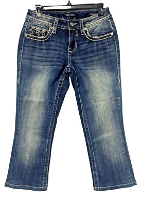 Vigoss Slim Boot Heritage Fit Jeans Women's Size 2 Embellished Blue