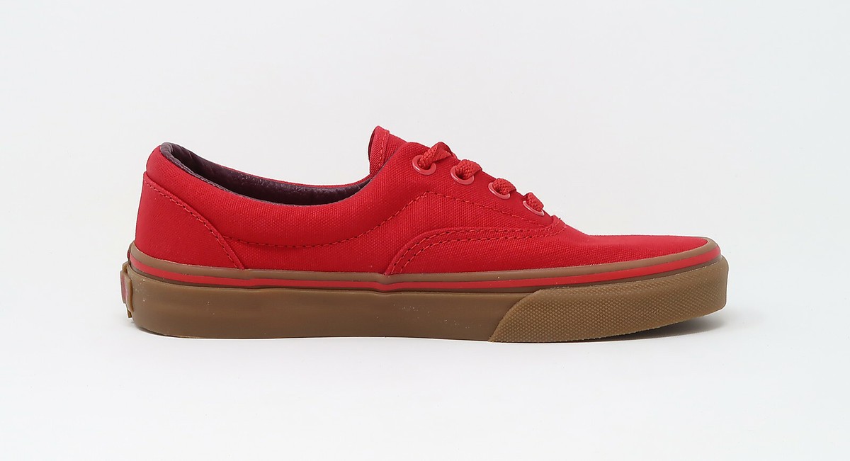 VANS Era Canvas Racing Red Gum Bottom Sneakers Women Big