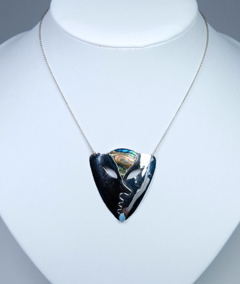 925 Argento - Pendente Con Catena - Opale/Perla - Lavorazione A Mano/Oreficeria - Immagine 2 di 4