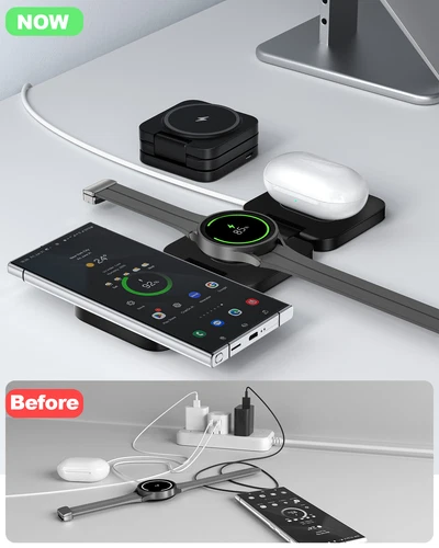 Wireless Charger Foldable 3in1 Charging Station fr Samsung Watch ,Phone,Earphone - Picture 4 of 69