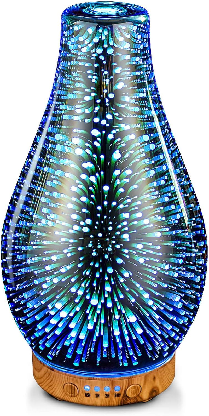 Essential Oil Diffuser 3D Glass Aromatherapy Ultrasonic Humidifier Cool Mist, Au-image