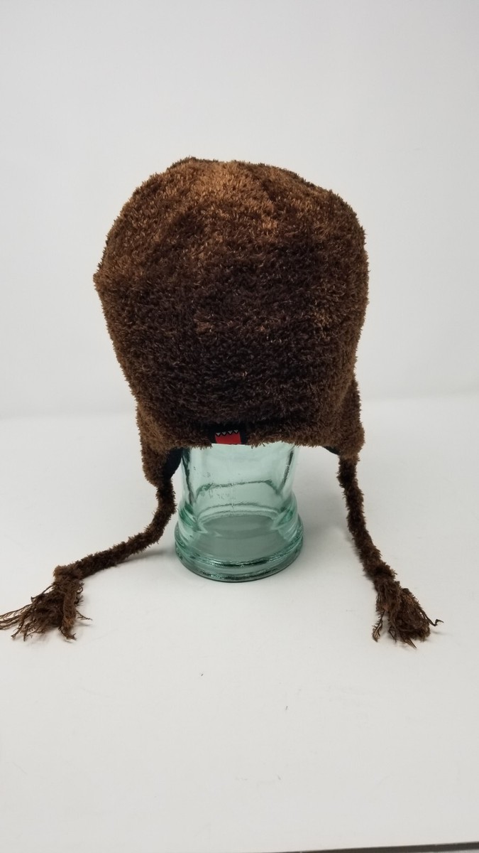 Domo Nerdy Unisex RARE Brown Fuzzy Trapper Hat Beanie Winter