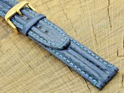 NOS Unused 18mm Hirsch Waterproof Leather Watch Band w Gold Tone Buckle Vintage