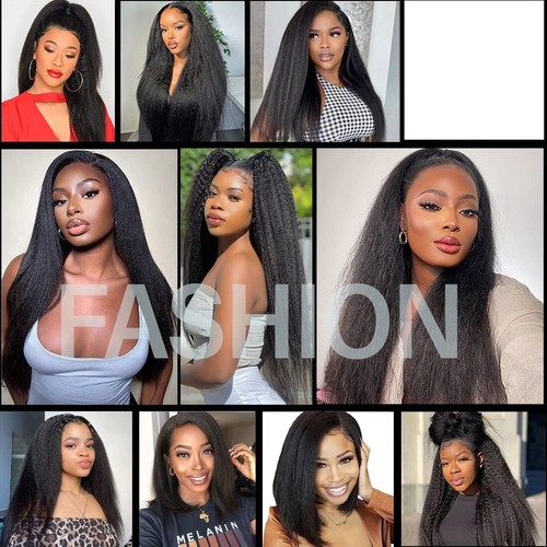 Kinky Straight Silk Top Full Lace Wig Pre Plucked 5x4.5 Silk Base Human Hair Wig - Picture 15 of 15