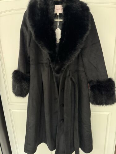 Ivy City Co Black Pookie Coat Size S NWT Faux Fur Collar/Cuffs & Pockets