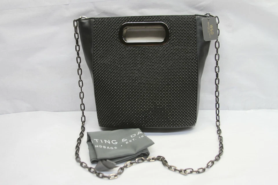 Bolso de Mano Whiting & Davis Malla con Hoyuelos NEGRO RTL $375 Foto 3 de 4