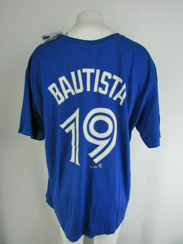 Camiseta grande y alta Toronto Blue Jays MLB #19 Jose Bautista para hombre Foto 4 de 4