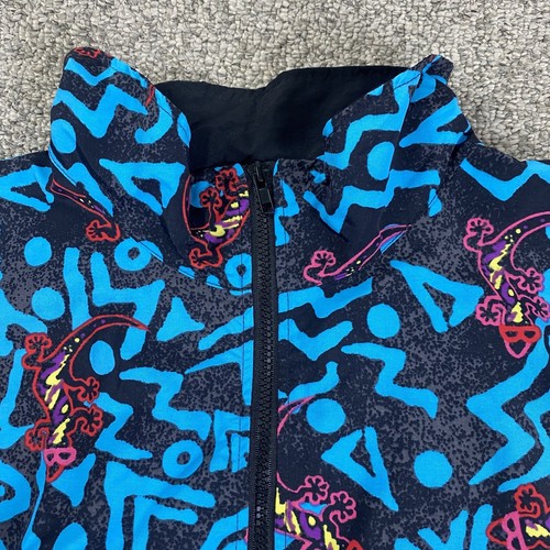 Gecko Hawaii 1/4 Zip Pullover Windbreaker Jacket Multicolor Mens Large 80s 90s - Picture 3 of 14
