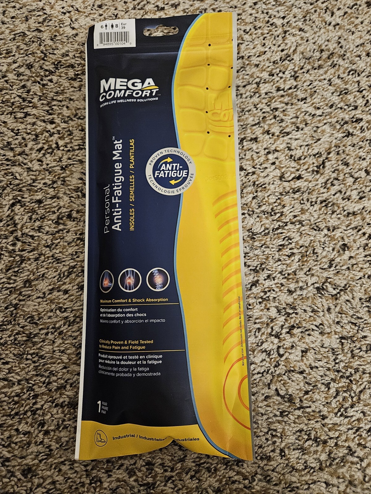 Mega Comfort Insoles Personal AntiFatigue Mat Men’s 6 Women’s 8 NEW eBay