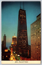 Postcard John Hancock Center Upper Michigan Avenue Chicago Illinois Night View