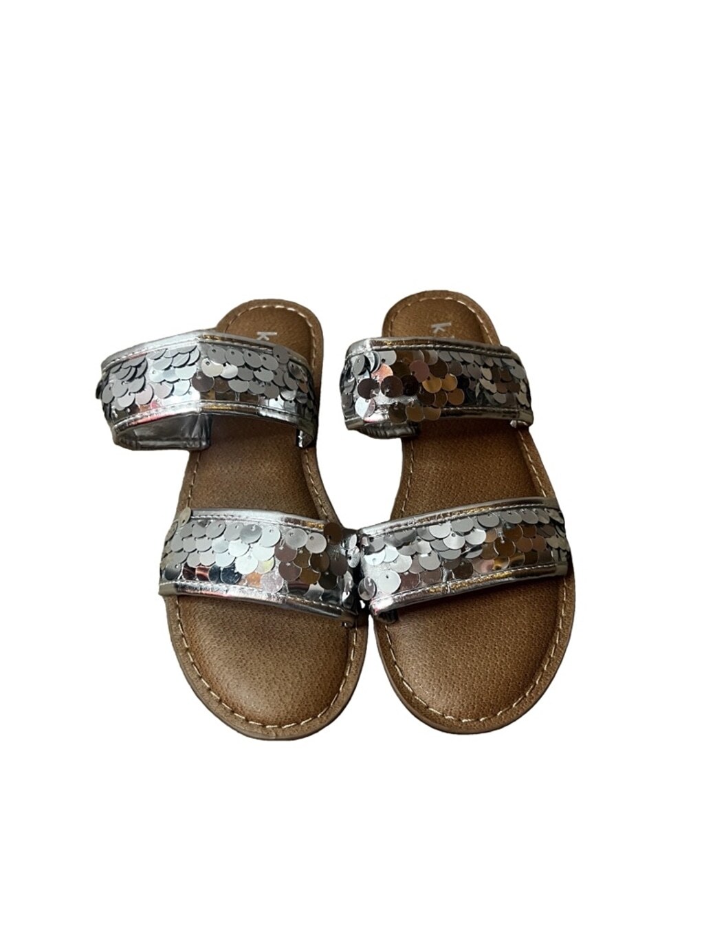 APL Sandali Kidpik bambina taglia 2 argento paillettes slides
