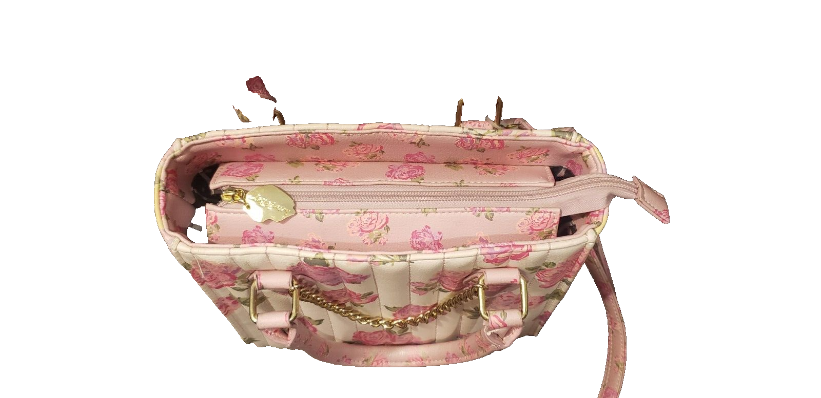 LUV BETSEY JOHNSON PINK FLORAL ROSES ADDY CROSSBODY HAND BAG PURSENEW