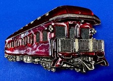 Red Train Car Locomotive RailRoad Vtg. 1980 - The Great American Belt Buckle Co