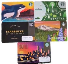 Starbucks WA State / Seattle Giftcards, Used & New No Funds 5 Cards
