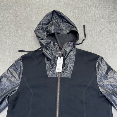 Helmut Lang Jacket Mens Black Full Zip Hooded Nylon Vapor