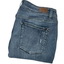 Judy Blue Jeans 15/32 Boyfriend Fit Medium Wash High Rise Stretch Distressed