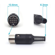100pcs DIN Plug 13P 13pin Male Plug Audio Cable Socket Connector Black Cover