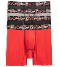 REEBOK MEN'S PACK 4 - RED CAMO BLACK - MEDIUM - UNDERWEAR X4 BOXER BRIEFS