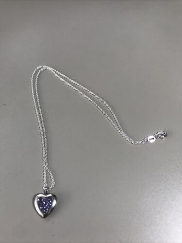 Sterling Silver Amethyst Small Heart Locket Neckla