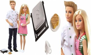 barbie and ken cafe set