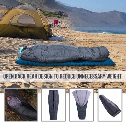Camping Hammock Down Top Quilt Ultralight Mummy Sleeping Bag Blanket Backpacking - Picture 7 of 12