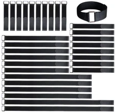 8"-12"-18"-24"-30" Reusable Fastening Cable Straps, 30 Pcs