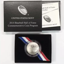 2014 S Baseball Hall of Fame Clad Half Dollar ~ Curved Proof Coin ~ OGP & COA