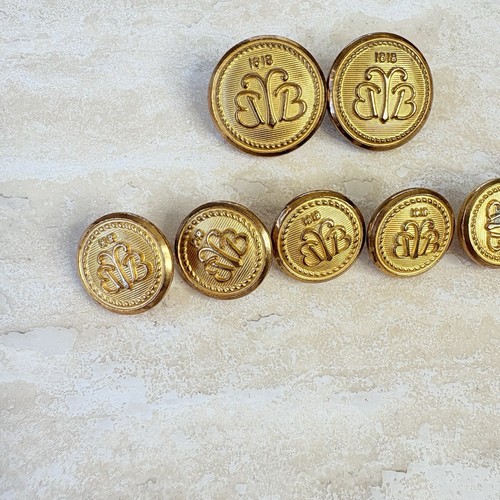 Brooks Brothers Buttons BB Brooksease Vintage Gold Tone Monogram Replacement Tag - Picture 6 of 9