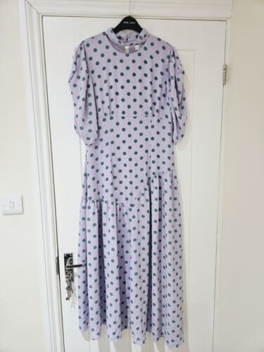 Labelrail x Olivia & Alice Polka Dot Maxi Dress, Lavender /Green Size 12 - Picture 2 of 16