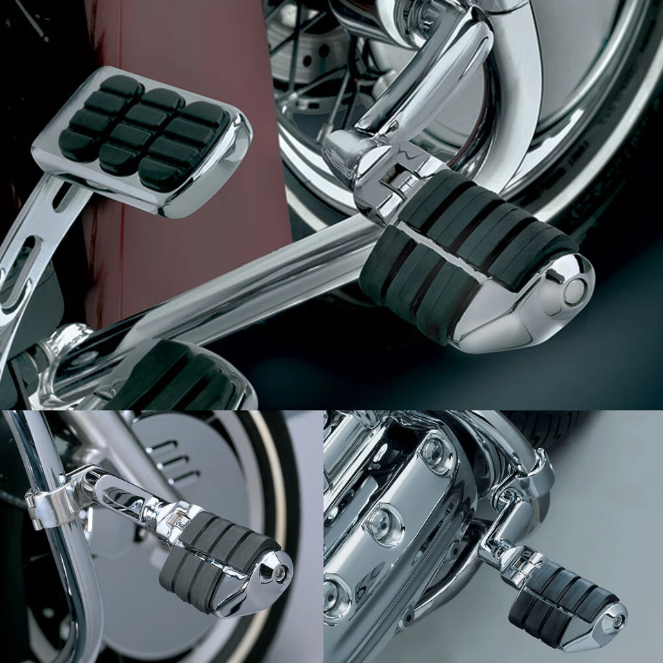 Clavijas de reposapiés de motocicleta clavijas iso dobles para Harley montaje macho Touring cromadas Foto 3 de 4
