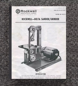 Sander Grinder Instruction Manual Fits Rockwell-Sander Grinder PM 406-04-651-000