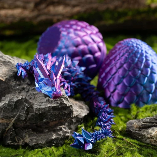 3D Printed Dragon Egg Full Articulated Crystal Dragon Fidget Toy Home Decor Toys - Picture 5 of 9