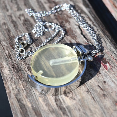 1.4" Natural citrine carved perfume bottle crystal perfume pendant gift 1pc - Picture 2 of 10