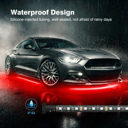 GEARZAAR RGB LED Strip Under Car Tube Underglow Underbody System Neon Light C - Picture 8 of 10
