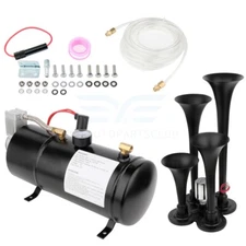 12V 150dB 4 Trumpet Air Horn Kit With 150 PSI Air Compressor For Car Truck Train
