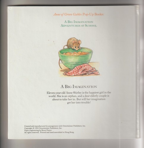 Anne Of Green Gables Pop-Up Book A Big Imagination Hardcover-1993 Edition - Bild 2 von 2