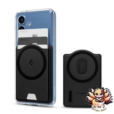 NEW Spigen Double-Sided Magnetic Card Case Slim Card Holder Premium Leather