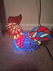 Tiffany Style Stained Glass Rooster Chicken Table Lamp Light 12" L x 10" H x 5"W