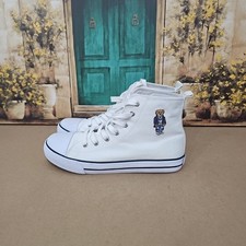 Polo Ralph Lauren Hamptyn Hi II Bear Sneakers Youth 6 White Shoes Kids Junior