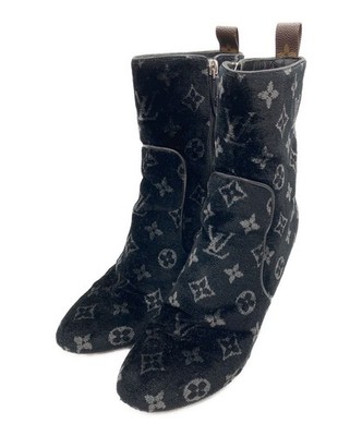 Louis Vuitton Boots Shoes Monogram EU 40 US 10 Black Authentic