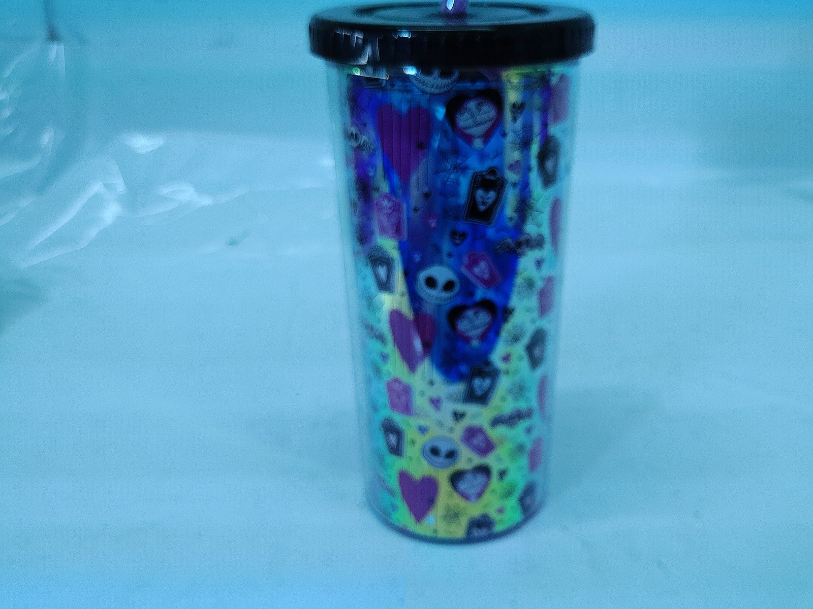 Disney The Nightmare Before Christmas Jack & Sally Plastic Travel Tumbler